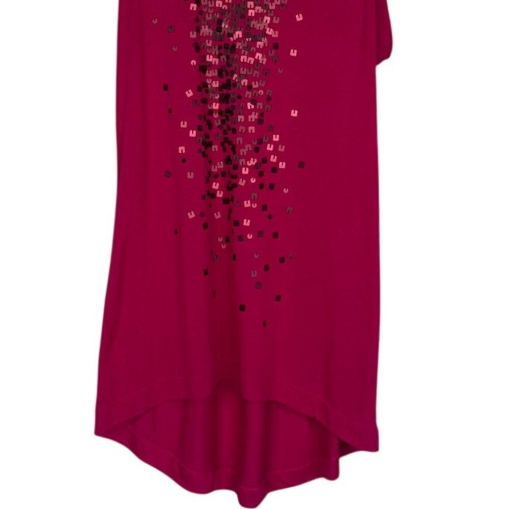 Mossimo Sleeveless Tunic Sequins Lightweight Tank Top Blouse M Fuchsia Pink - Picture 3 of 15
